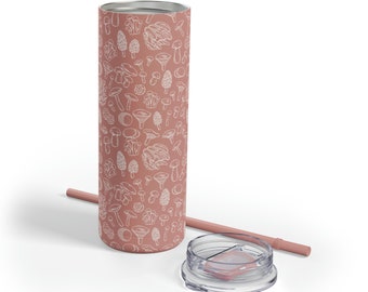 Mushroom Magic: 20oz Stainless Steel Tumbler with Lid and Straw