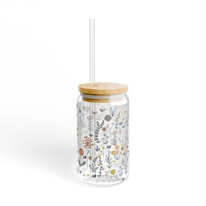 Eco-Friendly Flower Sipper Glass, 16oz image 5