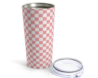 Princess Pink Checkered Tumbler 20 oz