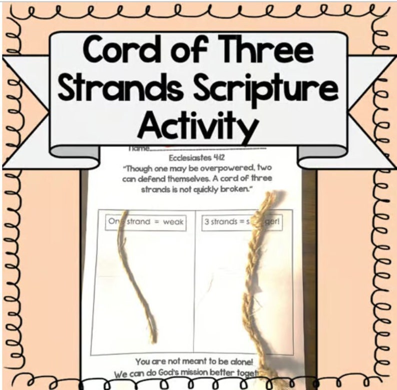 Scriptele For A Rope Cord of Three Strands Bible Scripture Activity - Etsy