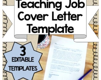 Teaching Job Cover Letter Template (easy to Edit!) - Etsy