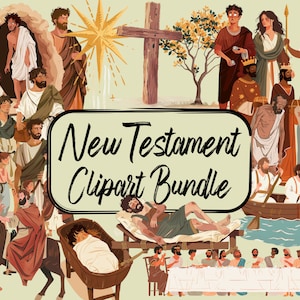 Neues Testamente Clipart Bundle, PNG Dateien, Sofort Download, Printables, Schriftzeichen aus der Bibel, Minimalistisch