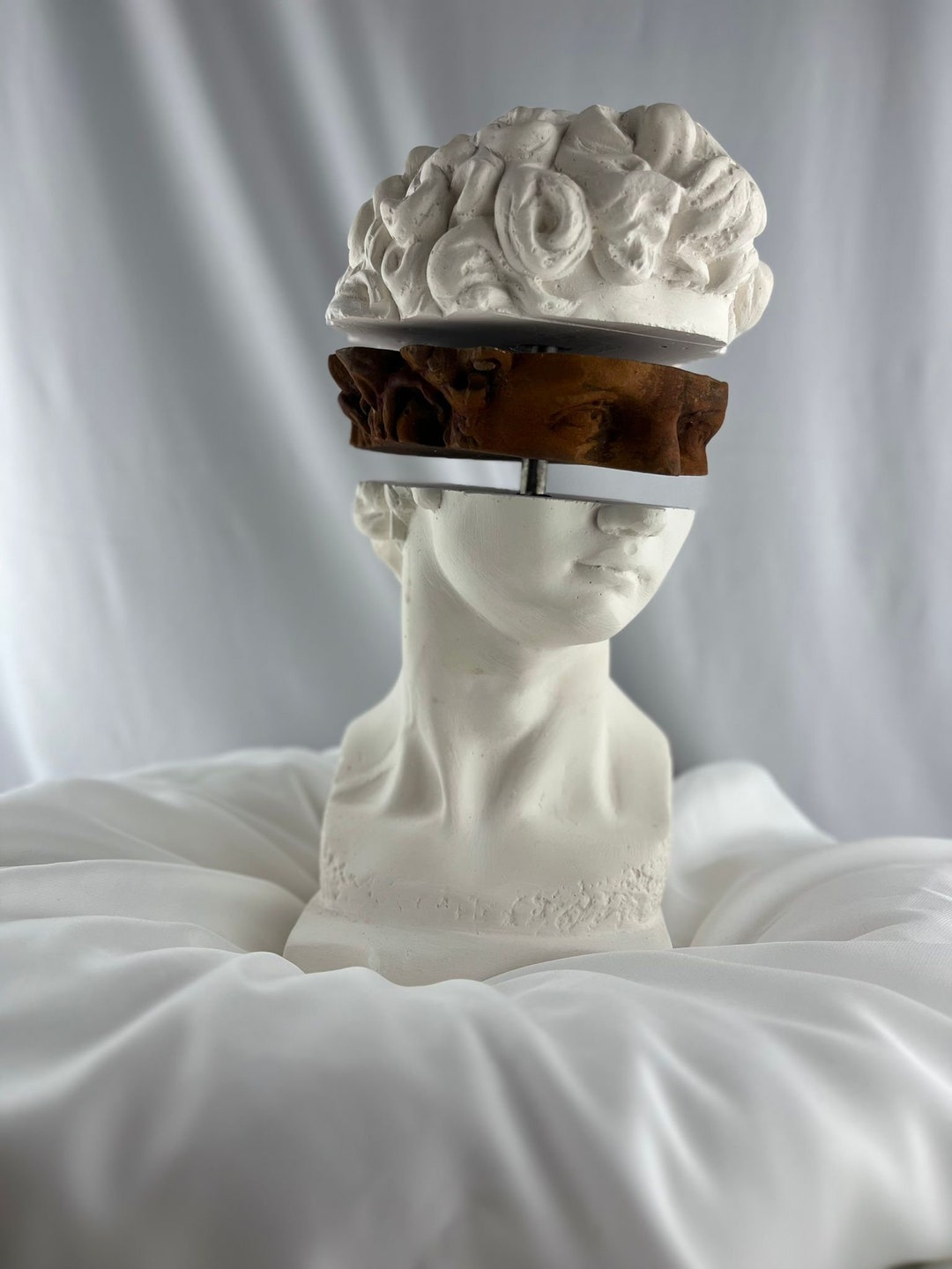 Large David Sculpture Statue David Bust Statue Bust White Etsy