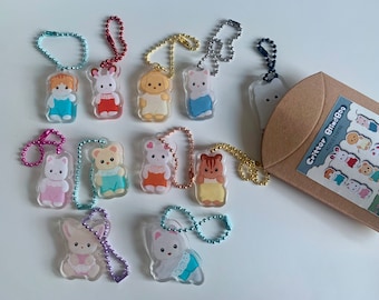 Sylvanian Critter Acrylic Charm Blind Box: Double Sided Epoxy, 1.5"