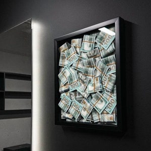 Cadre en argent | Boîte d'urgence - Cadeau spécial. Décoration murale élégante pour une réussite financière, idée cadeau exclusive, décoration murale unique et article cadeau.