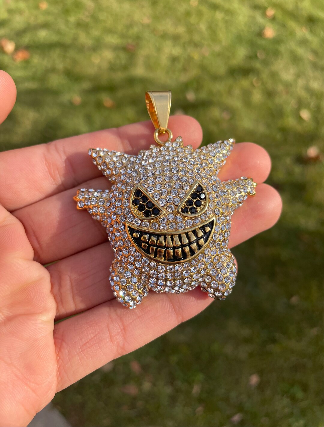 Real 18K Gold Pokemon Gengar Iced Out Pendant Pendant for Etsy