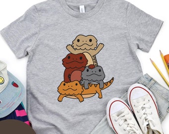 Funny Bearded Dragon Youth Shirt, Lizard Reptile Kid Gift, Bearded Dragon Owner Gift, Cute Beardie Lover Tee, Herpetologist