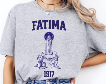 Catholic Mary Fatima 1917 Tshirt, Virgin Mary, Catholic Gifts for Women Men, Christian Tee, Our Lady of Fatima, Marian Shirt, Blessed Mother