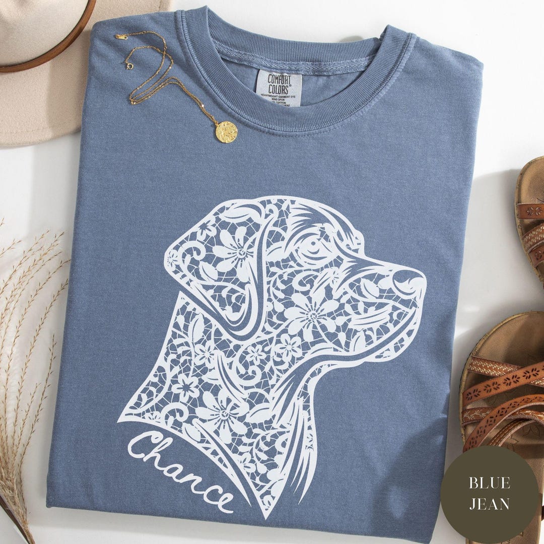 Custom Faux Lace Labrador Comfort Colors® Shirt, Black Lab Dog Gift ...