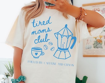 Moe Moms Club Coffee Comfort Colors®-shirt, cafeïne mama, koffieliefhebber, cadeau voor moeder, Moederdag, shirt grappig moeder, retro moeder-T-shirt