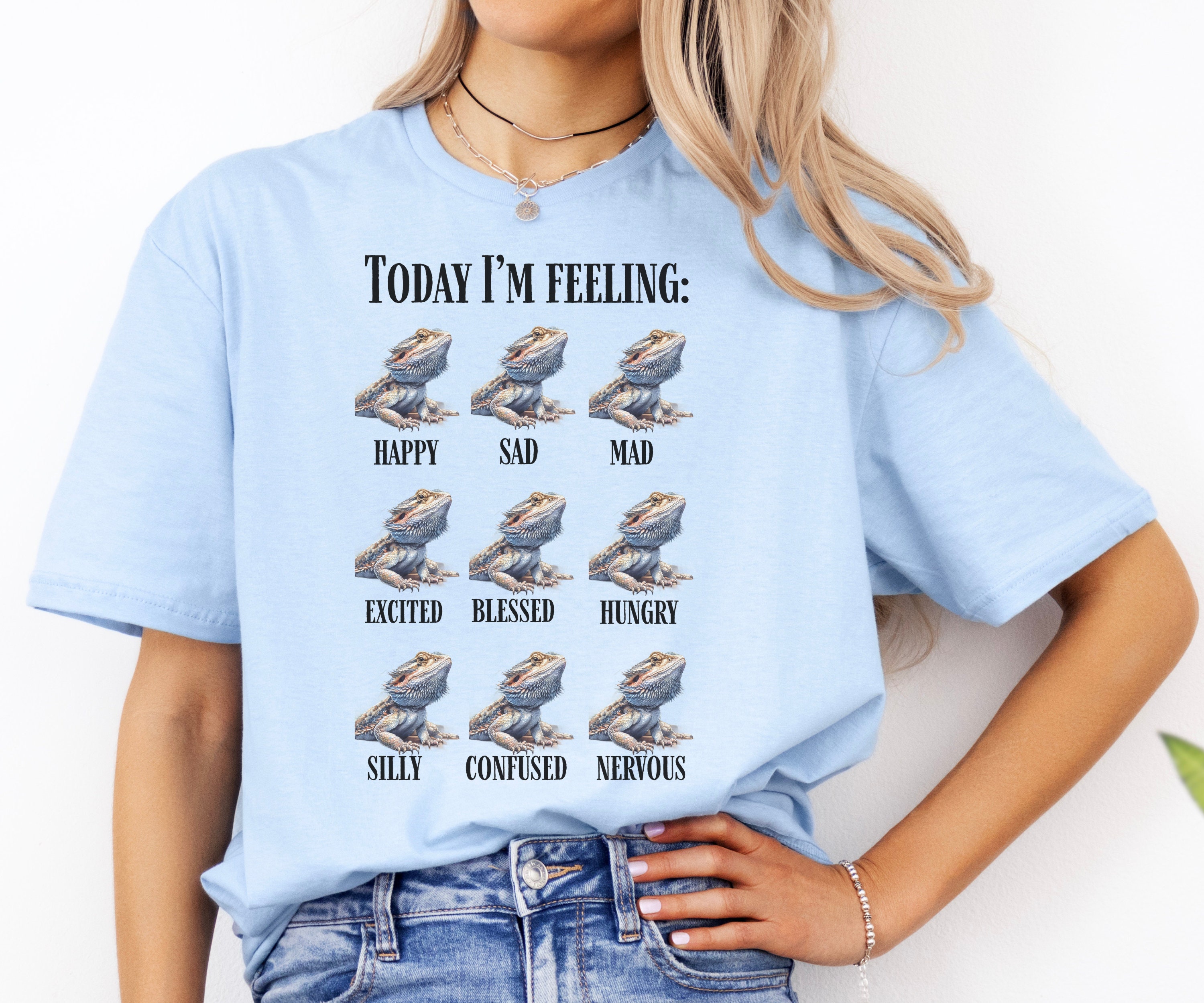 Funny Bearded Dragon Feelings TShirt, Cute Beardie Owner Gift, Beardie Mom TShirt, Reptile Lover Tee, Lizard Lover Shirt, Feelings Check In