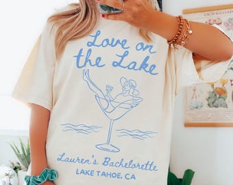 Liebe auf dem See Bachelorette Comfort Colors® Shirt, benutzerdefinierte Braut Name, Mädchen Reise See Bach Party, Camping Wandern Berge, See Frau Leben