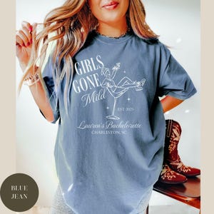 Girls Gone Mild Bachelorette Comfort Colors® Shirt, Custom Name Location, Pajama Bach Party, Bridesmaids Matching, PJs and Prosecco