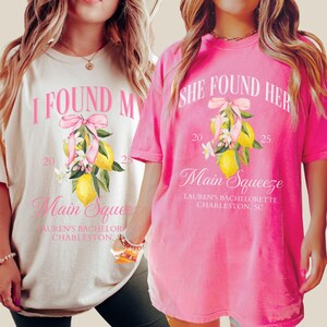 She Found Her Main Squeeze Bachelorette Comfort Colors® Shirt, Custom Bride Name, Lemon Amalfi Party, Coquette Lemon Bach, La Dolce Vita