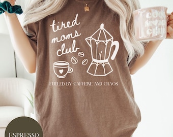 Moe Moms Club Coffee Comfort Colors®-shirt, cafeïne mama, koffieliefhebber, cadeau voor moeder, Moederdag, shirt grappig moeder, retro moeder-T-shirt