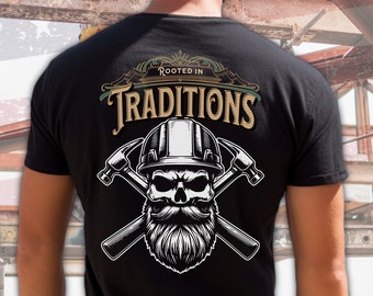 Construction Skull T-Shirt, Blue Collar Worker Gift