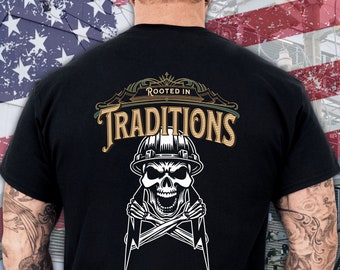 Electrician Skull T-Shirt, Blue Collar Worker Gift