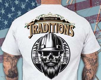Lineman Skull T-Shirt: Electrician Gift, Power Pole Design