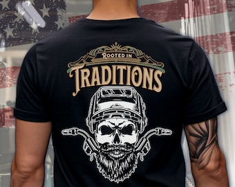 Svetsskalle-T-shirt: Blå krage Union Pride-tröja