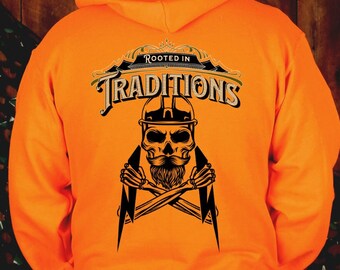 Electrician Tools Hooded Sweatshirt American Proud Blue Collar USA Skilled Union Worker Pullover Lineman Rooted in Traditions