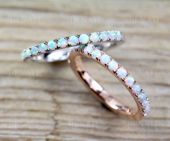 Opal Eternity Band Eternity 2 Mm Wedding Band Thin Opal Wedding Ring Opal Stacking Ring Promise Ring Rose Gold Gift Etsy Canada