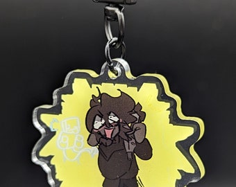 b&w Bbh and ghost skeppy qsmp // 2&quot; double sided clear acrylic keychain