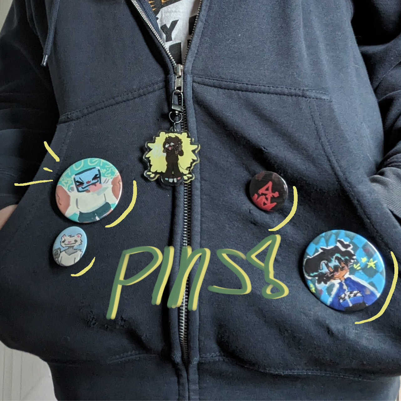 art commission custom pins/buttons // 1" & 2" pins