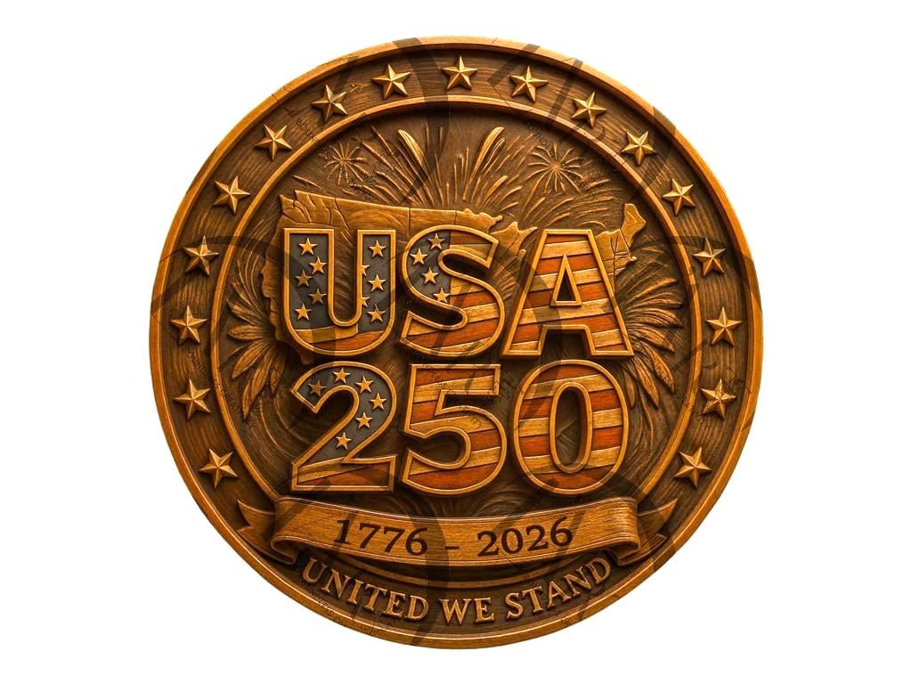 USA 250 Patriotic 3D Illusion Laser Engraving Design | United We
