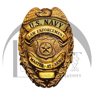 U.S. Navy Master-at-Arms Badge 3D Illusion Laser Engraving Design - American Patriotic Military- Law Enforcement Art. Co2, Diode, Glowforge