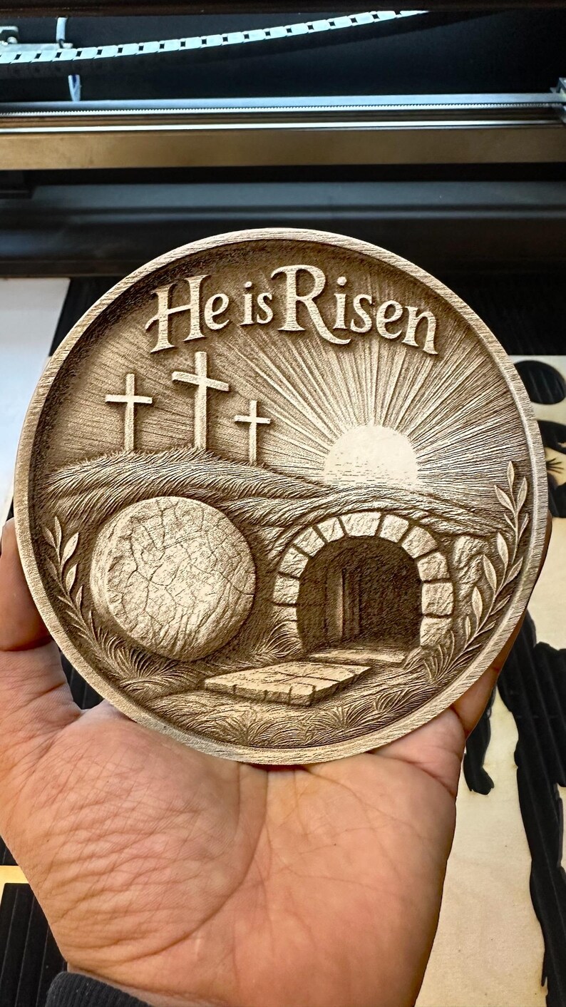 He is Risen Empty Tomb – 3D Illusion Laser Engraving Design | Easter ...