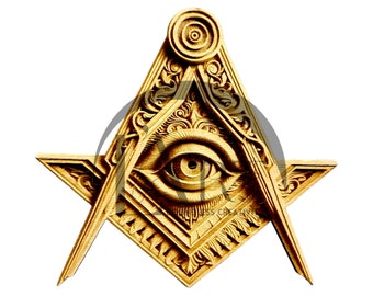 フリーメイソンのスクエアとコンパスの3Dイリュージョンレーザー彫刻