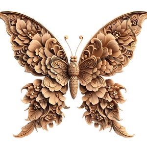 Aufwendiges Schmetterlings Design - 3D Illusion Lasergravur Datei - Wunderschöne von der Natur inspirierte Wohnkultur und Geschenke
