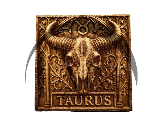 【英国アンティーク】英国直輸入•銅製モールドセット(TAGUS/TAURUS） Taurus Zodiac Gothic Sign 3D Illusion Laser Engraving Design