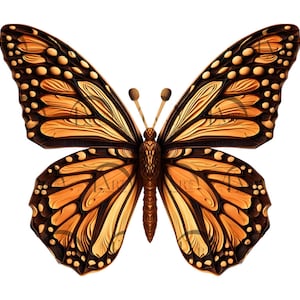 Monarch Butterfly Design - Plik do grawerowania laserowego z iluzją 3D - Piękne dekoracje i prezenty inspirowane naturą - CO2, Dioda, Glowforge, xtool