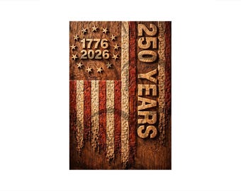 250 Years American Flag 1776–2026 – 3D Illusion Laser Engraving Design | Patriotic Anniversary l USA independence Bicentennial Anniversary