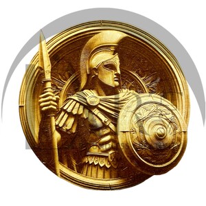 Spartan Warrior 3D Illusion Laser Engraving Design - Intricate Ancient Greek Art, Detailed Home Decor for CO2, Diode, Glowforge
