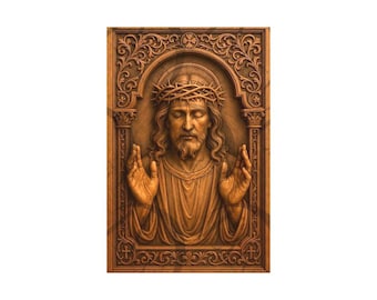 Crown of Thorns Jesus Christ 3D Illusion Laser Engraving Design l Sacred Christian Decor l Jesus Christ Blessing Catholic Art. CO2, Diode.