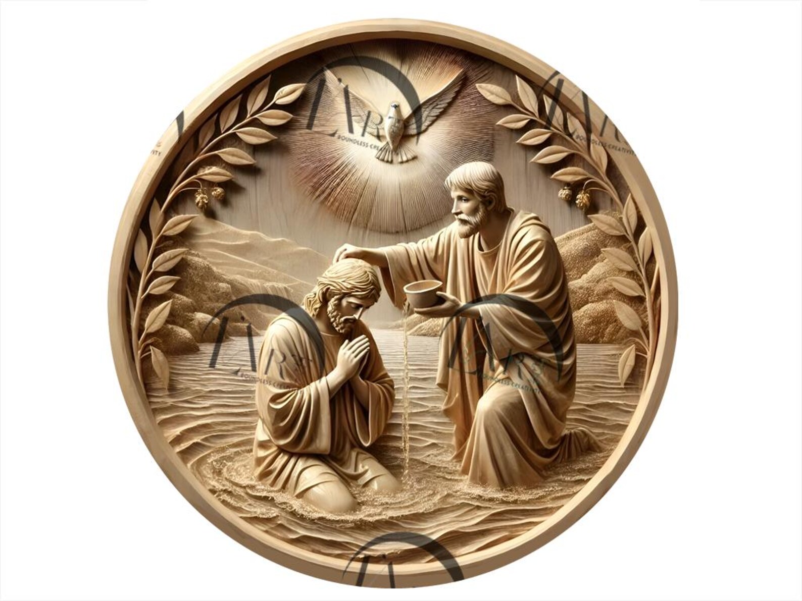 The Baptism of Jesus Christ With Saint John 3D Illusion Digital File ...