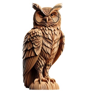 Komplizierte Eule 3D Illusion Laser Gravur Design - Exquisite Natur inspirierte Kunst - Vogel Wohnkultur und Geschenke - CO2, Röhre, Glowforge, xTool