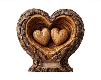 Tree Heart Couple 3D Illusion laser Engraving Design | Personalized Names & Dates | Valentine’s Day, Weddings and Lovers Gifts. CO2, Diode