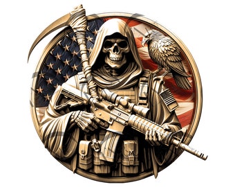 Amerikansk Liemannen Patriot 3D-illusion lasergraveringsdesign - USA Skull Mask Taktisk SWAT - Militärkonst, CO2, Diod, Glowforge, xTool