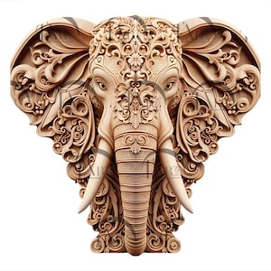 Majestueuze olifant 3D-illusie lasergravureontwerp - Prachtige natuurkunst - Woondecoratie en unieke cadeaus voor CO2, diode, Glowforge, xTool