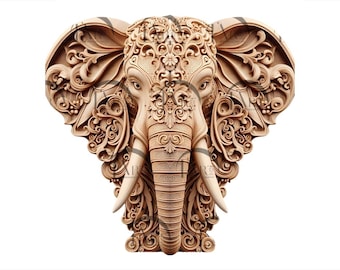 Majestuoso elefante 3D con ilusión de grabado láser - Exquisito arte de vida silvestre - Decoración del hogar y regalos únicos para CO2, diodo, Glowforge y xTool