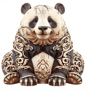 Majestic Panda 3D-illusie lasergravureontwerp - Prachtige natuurkunst - Woondecoratie en unieke cadeaus voor CO2, diode, Glowforge, xTool