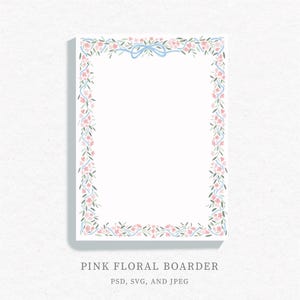 Pink Floral Boarder, Roses garden, Wedding Bouquets, vintage frame, Watercolour Pink Wild Flowers Border Frame Clipart