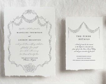 lNSTANT WEDDING INVITATION | Details Card + Botanical Invite + Romantic Classy Wedding Suite + French Wedding + Victorian Invite Set