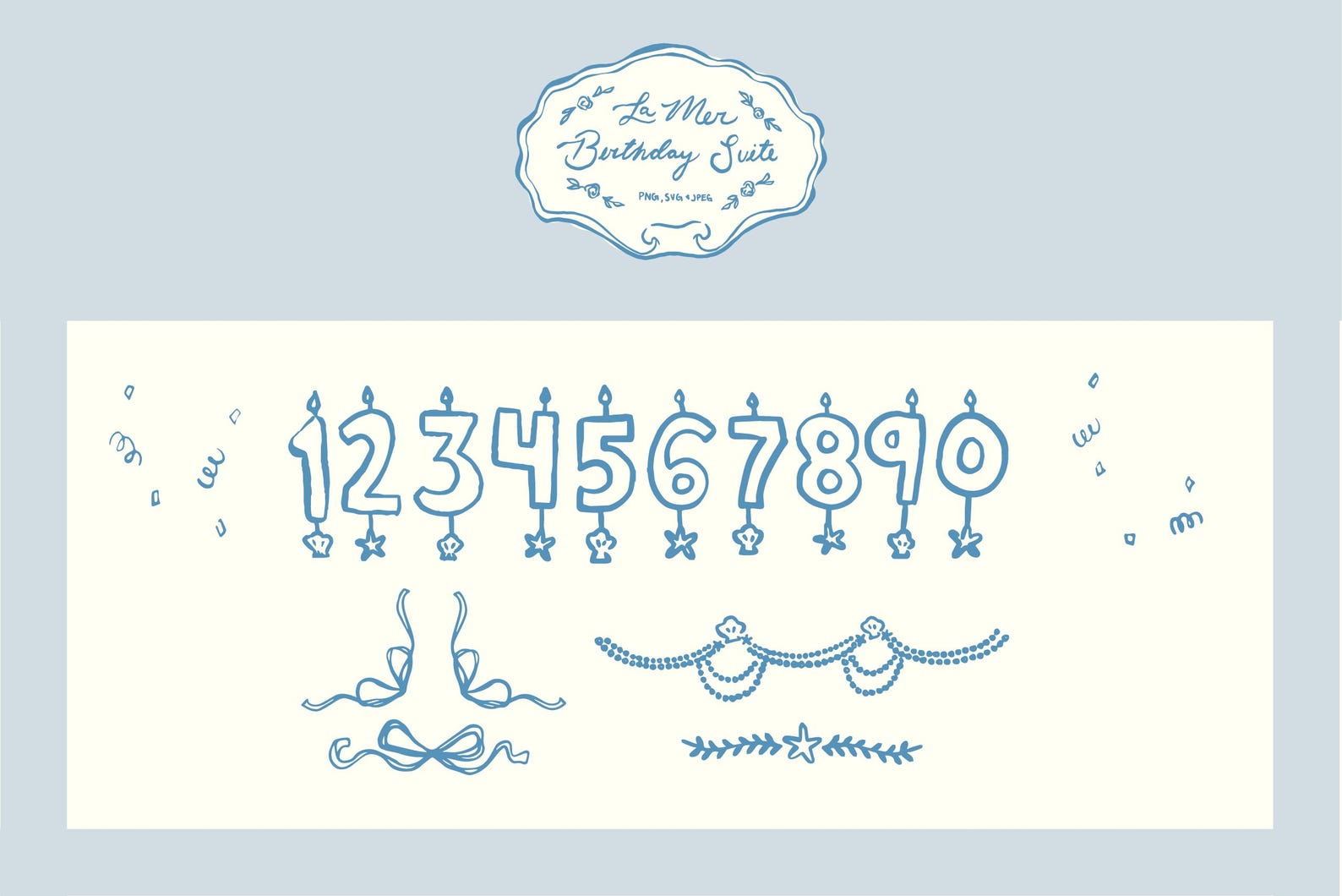 Hand Drawn Mermaid Birthday Clipart SVG PNG JPEG | Coastal Bachelorette ...
