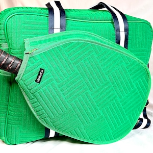 Pickleball bag, pickleball bag for women, cute pickle ball bag, Green pickleball bag, pickleball gift, pickle ball bag, Green and navy, gift