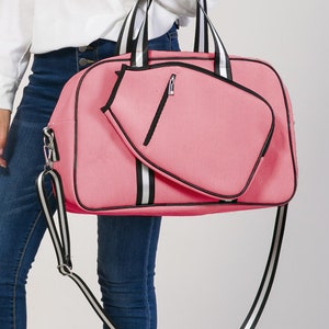 Pink Pickleball bag, Women&#39;s pickleball bag, Pickleball gifts, Corduroy Pickleball bag, Pickleball Tote, Pickle ball bag