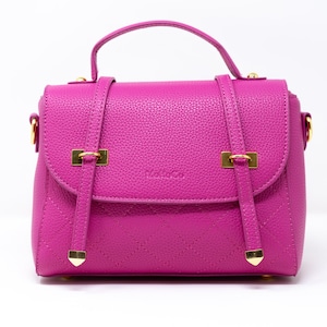 Top handle pink handbag, pink crossbody bag, clutch purse, quilted vegan leather, everyday purse, Kate Spade dupe